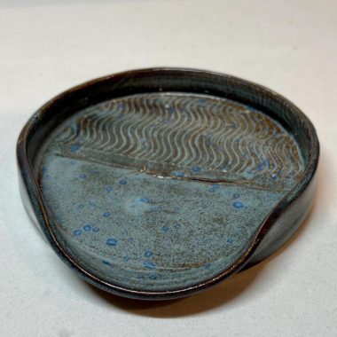 Handmade Ceramic Spoon Rest: stoned denim Glazed Stoneware