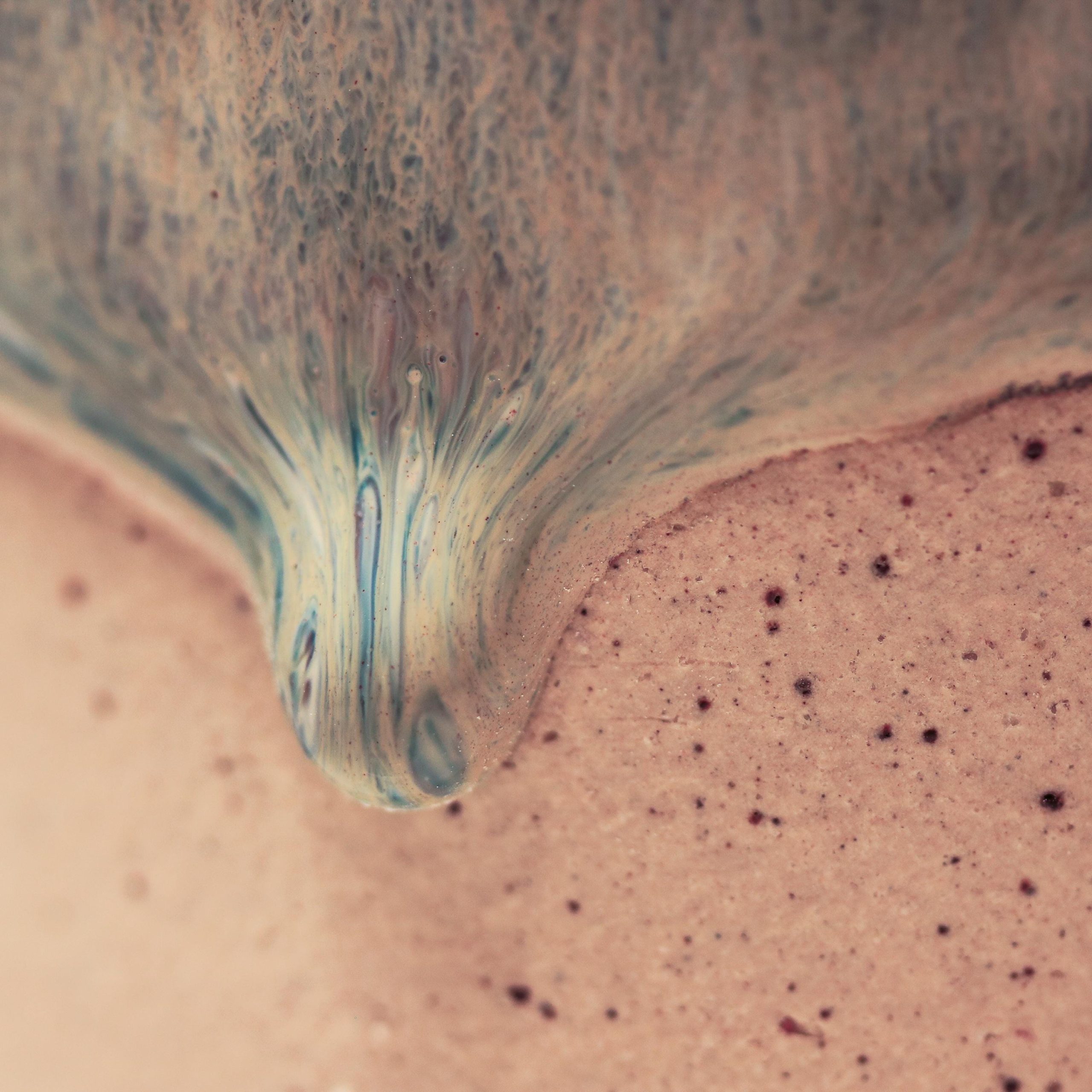 Hand thrown Ceramic Blue Glaze Sippy Cup with metal straw - Image 5