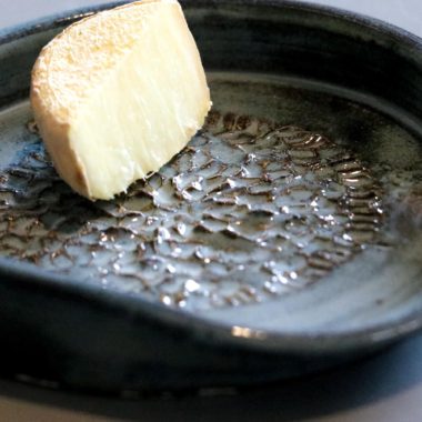 Handmade Ceramic Garlic/Ginger Grater: Blue Stoned Denim Glazed Stoneware