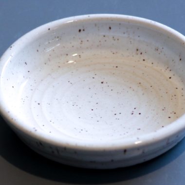 Handmade Ceramic tea bag caddy/trinket dish: White speckled Glazed Stoneware