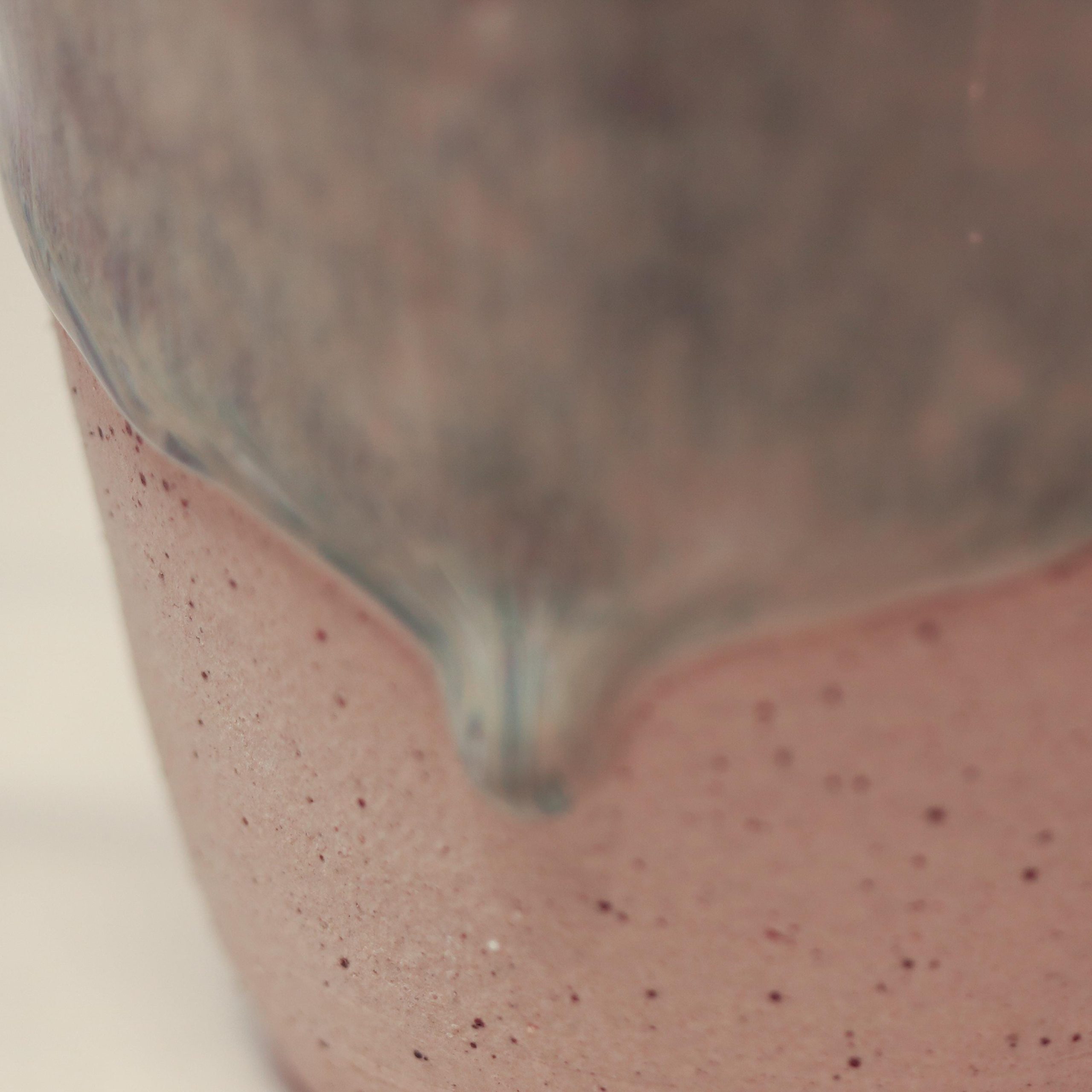 Hand thrown Ceramic Blue Glaze Sippy Cup with metal straw - Image 4