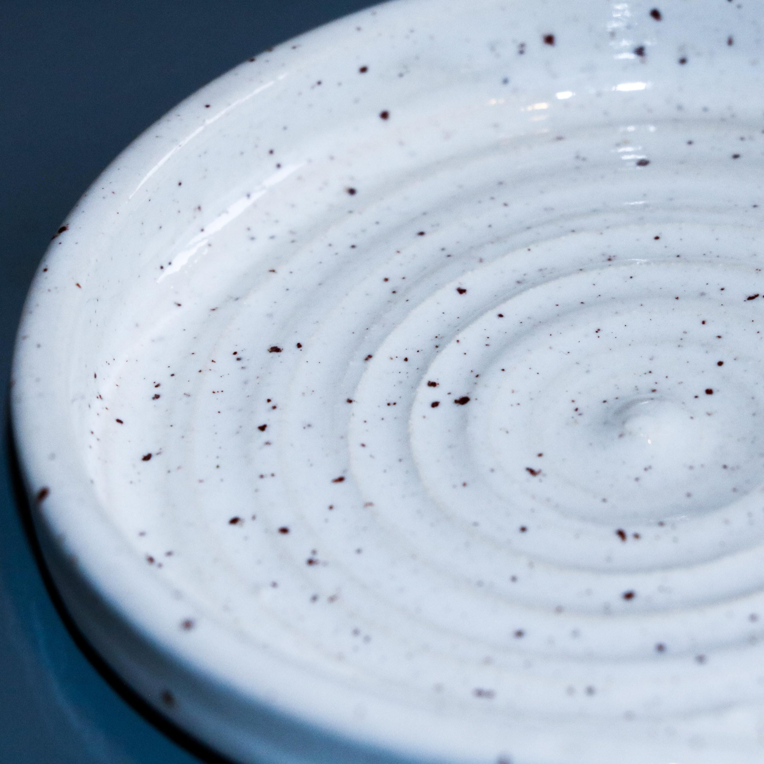 Handmade Ceramic Spoon Rest: White speckled Glazed Stoneware - Image 3