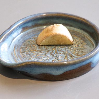 Handmade Ceramic Garlic/Ginger Grater: Blue Rutile Glazed Stoneware
