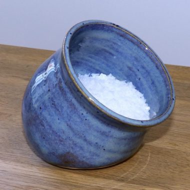 Handmade Salt Pig: Blue Rutile Glazed Stoneware 3 sizes available