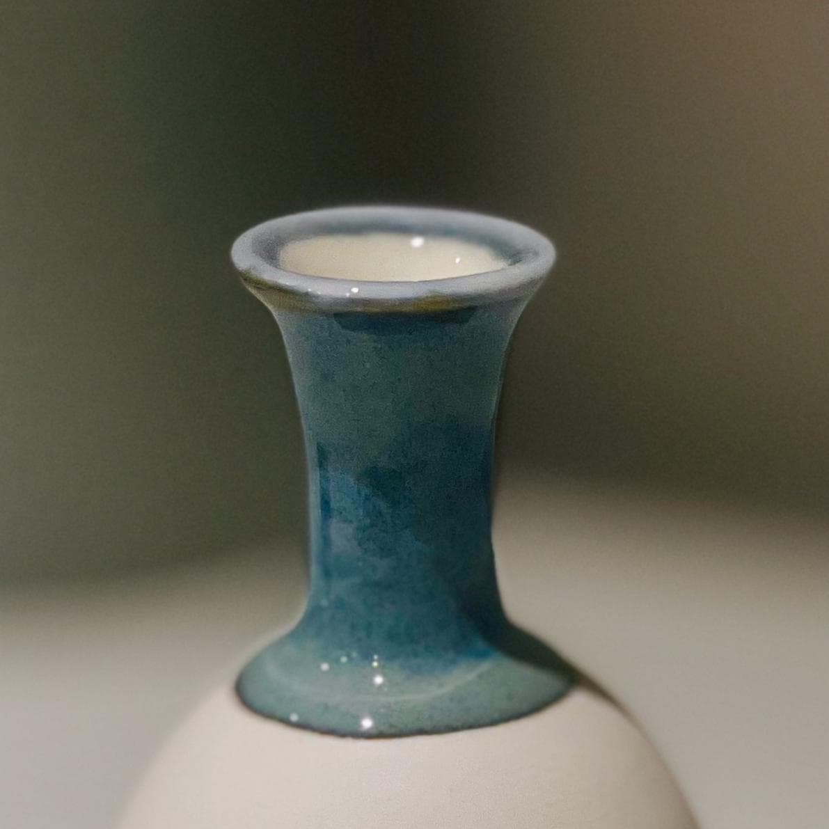 Handmade small Porcelain bud vase semi glazed - Image 2