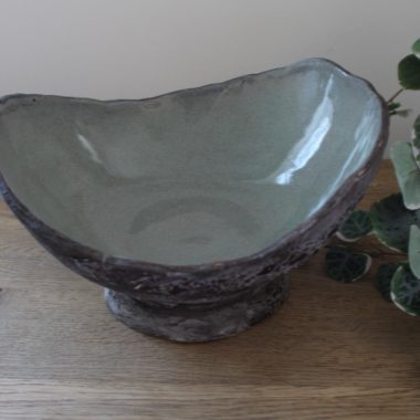 Handmade asymetric ceramic fruit bowl