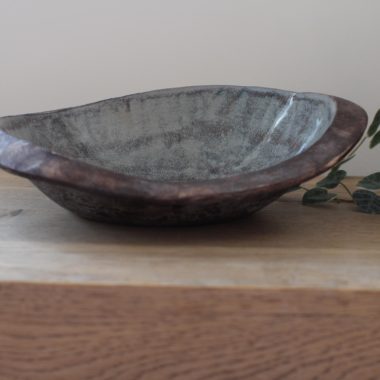 Handmade asymetric ceramic fruit bowl