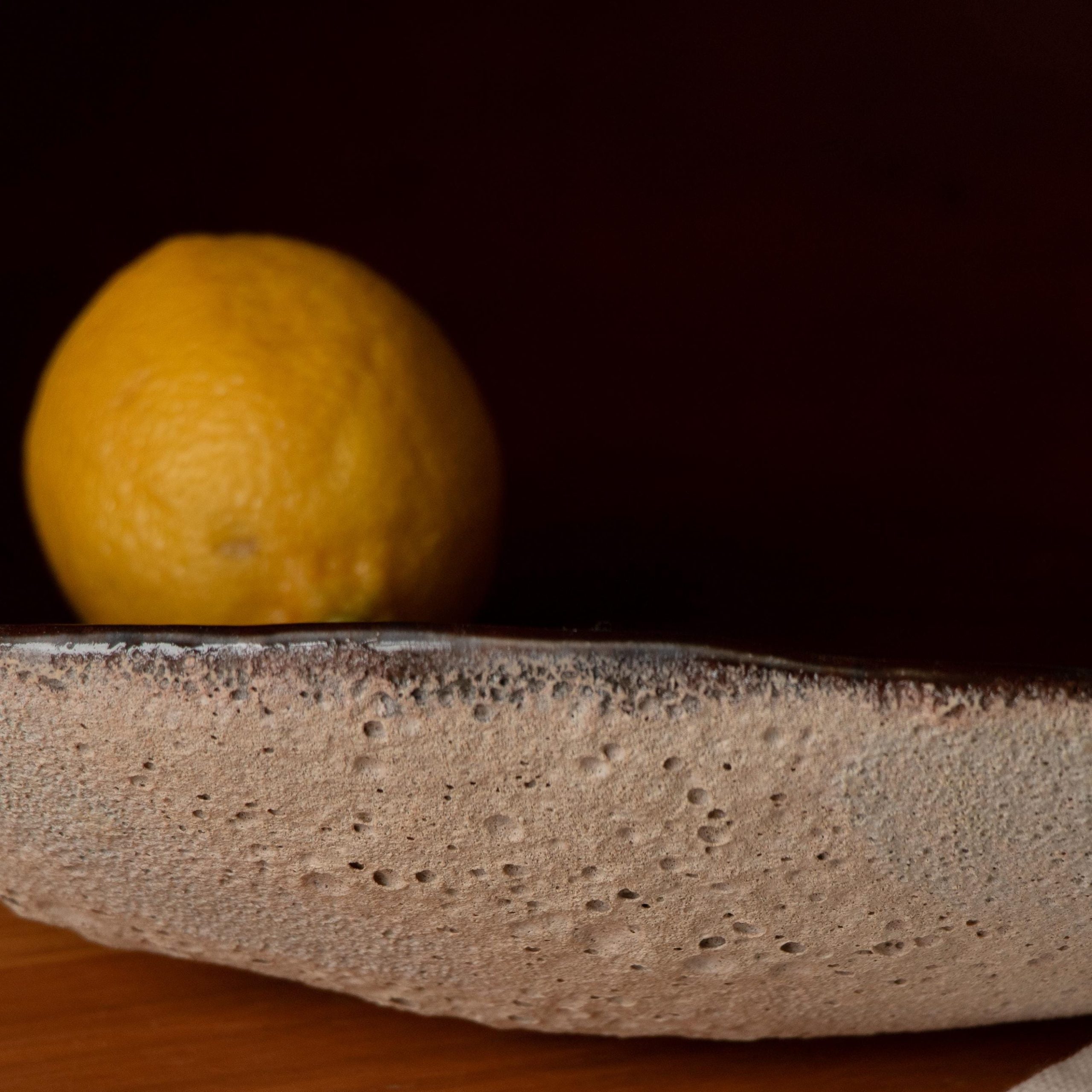 Handmade Brick Red asymmetric ceramic fruit bowl - Image 13